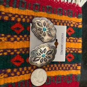 Vintage metal western indigenous earrings